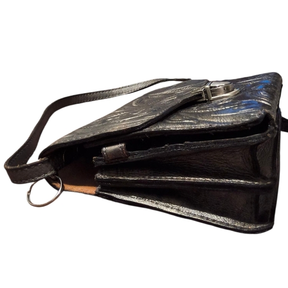 Patricia Nash Antiqued Silver Tooled Leather Crossbody Bag - Picture 13 of 16